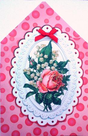 Pretty Pink Rose with Lily of the Valley Pyramids by Belinda Ellingham