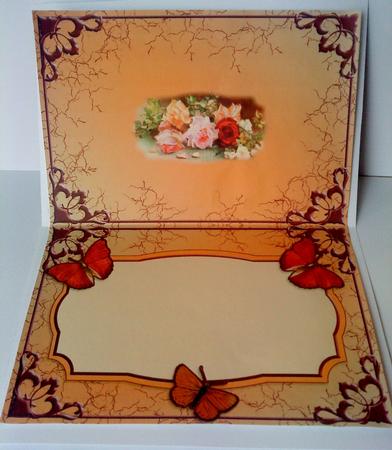 Mixed Vintage Roses & Butterflies Insert by Belinda Ellingham