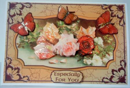Mixed Vintage Roses & Butterflies by Belinda Ellingham