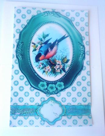 Pretty Bird on a Branch with Flowers A4 by Belinda Ellingham
