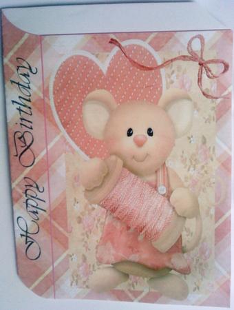 Sewing Mouse Book Card by Belinda Ellingham