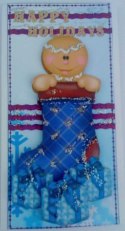 Gingerbread Stocking Dl Card by Belinda Ellingham