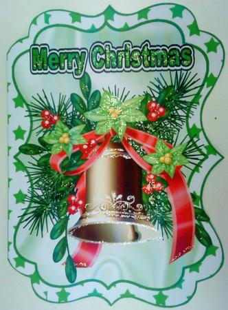 Gold Bells with Holly in Star Bracket Card by Belinda Ellingham
