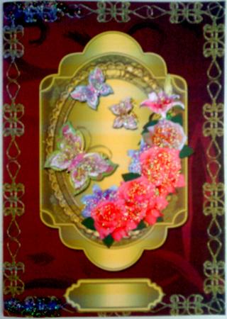 Roses, Lilies & Butterflies Folded Card 3 by Belinda Ellingham