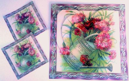 Vintage Floral Birthday Card Heart Shaped Pyramid by Belinda Ellingham