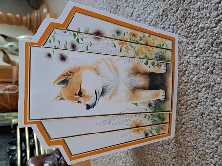 7x7 Art Deco Stacker - Shiba Inu Pup by Belinda Rainsley