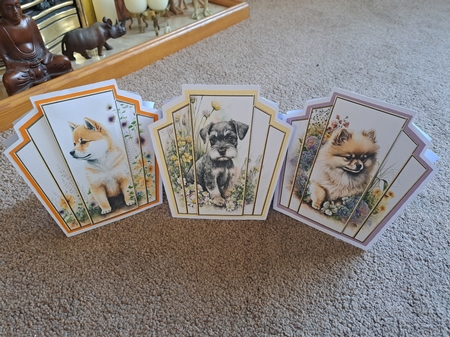 7x7 Art Deco Stacker - Pomeranian Pup by Belinda Rainsley