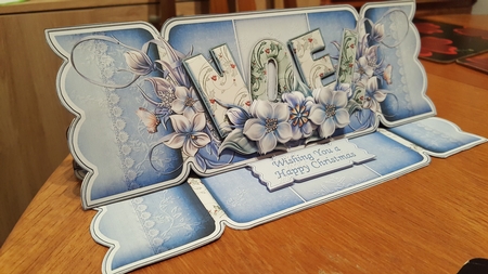 Large Dl Cracker Easel Card Kit Blue Noel by Belinda Rainsley