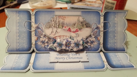 Large Dl Christmas Cracker Easel Card Kit Winter Hamlet by Belinda Rainsley