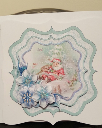 Santa Nap Christmas Bracket Topper Decoupage & Insert by Belinda Rainsley