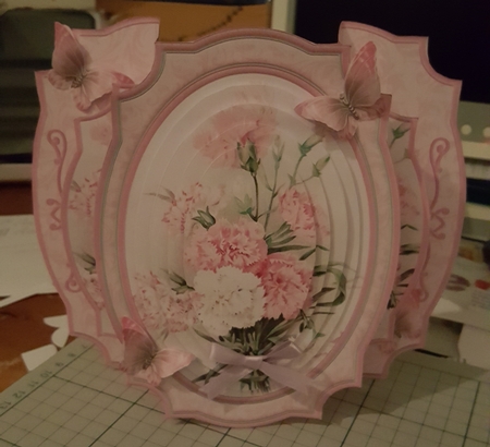 Pink Carnations Double Pop Out Card Kit by Belinda Rainsley