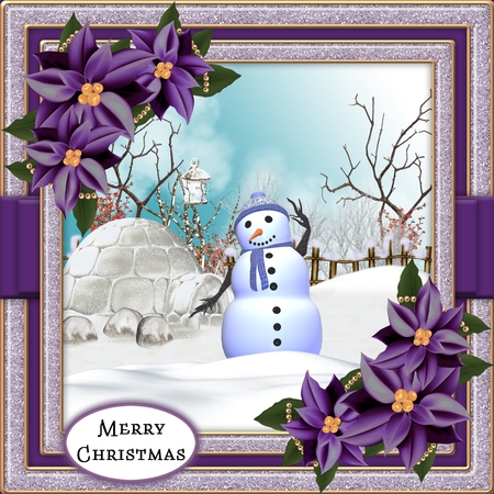 CU  Corner  Vignette  Purple  Poinsettias & Pearls by Belinda Rub