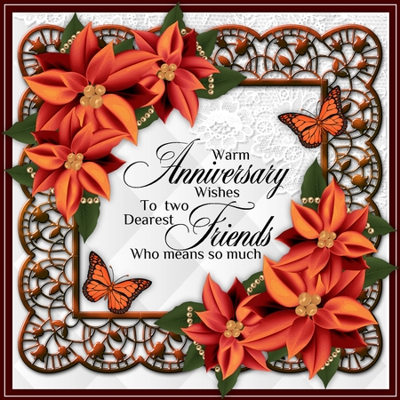 CU Vignette  Orange   Poinsettias & Pearls by Belinda Rub