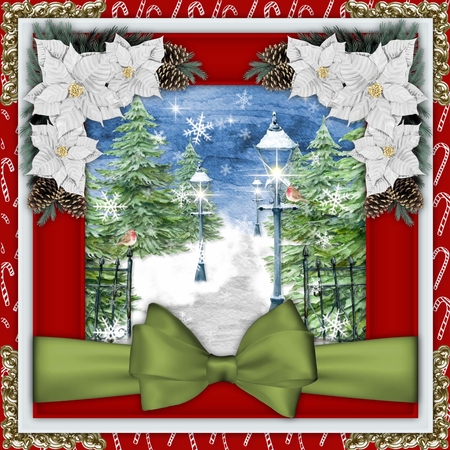 Christmas 5 Bow Wrap by Belinda Rub