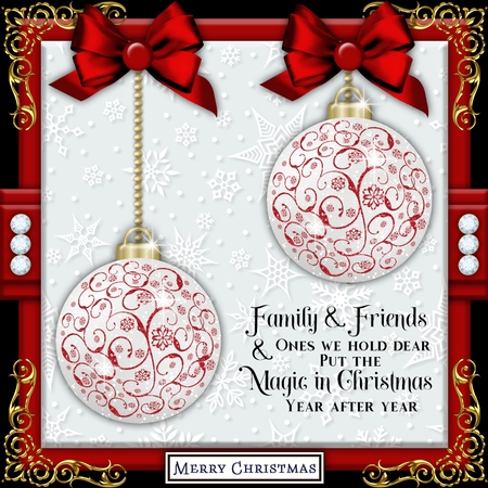 White and Red Glitter Bauble by Belinda Rub