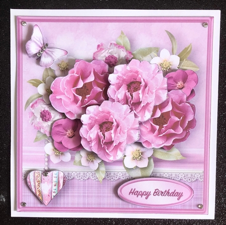 Pink Posy - Decoupage Card Mini Kit by Belinda Rub