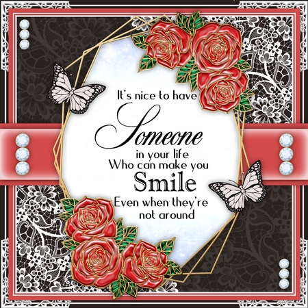 Four Geometric Frames with Glassy Roses Kit-4 by Belinda Rub