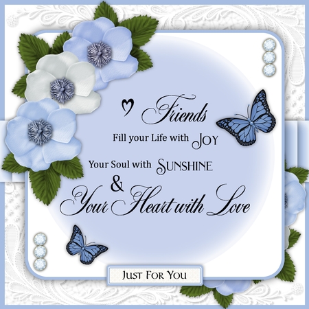 Softest Blue with White Flowers Decoupage Kit.  by Belinda Rub