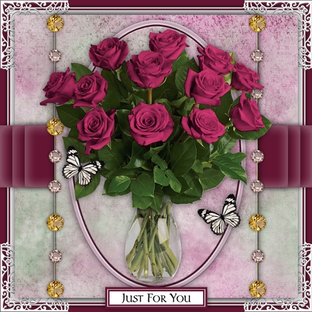 Vase of Roses by Belinda Rub