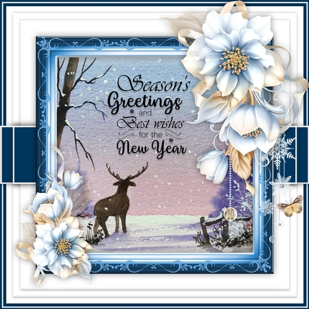 Deer in the Snow. Original art for designer resources or card toppers by Belinda Rub