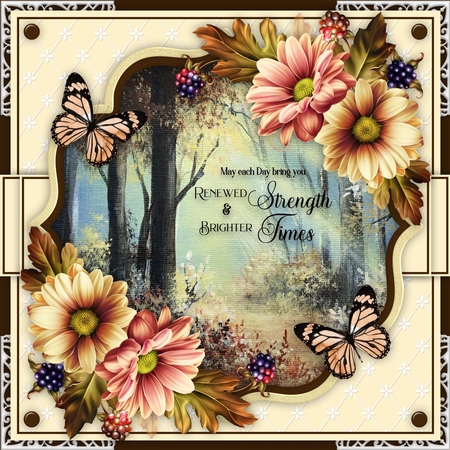 Forest Sunbeams Original art for designer resources or card toppers by Belinda Rub