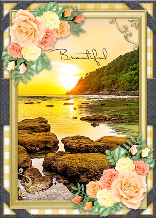 Sunset - A4 size Oil Painting Style Background by Belinda Rub