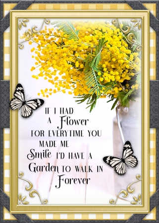Yellow Flowers in a Milk Can - A4 size Oil Painting Style Background by Belinda Rub