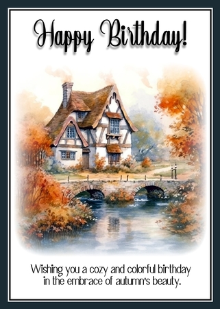 Autumn cottages 2 by Belinda Rub