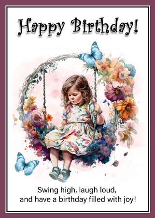 8 Little Girl On Swing Toppers    by Belinda Rub