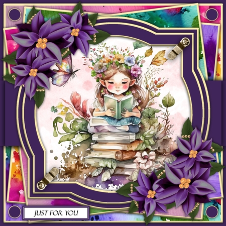 6 Fairy Bookworm with Flowers Toppers    by Belinda Rub