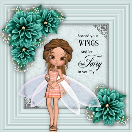 Cute Cookie Character Summer Fairy Poser Graphics  by Belinda Rub