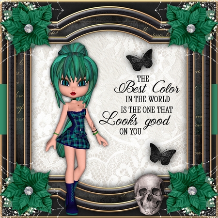 Punk Goth Style Cookie Character Poser Graphics pkg1 by Belinda Rub