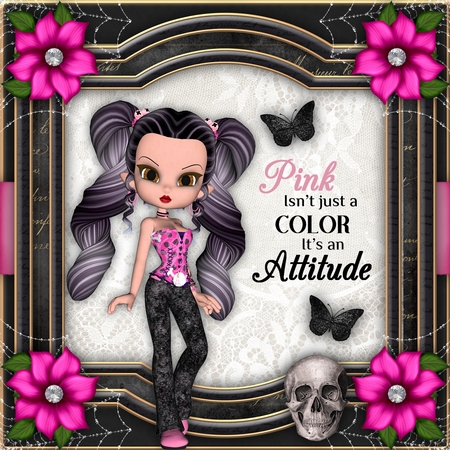Punk Goth Style Cookie Character Poser Graphics pkg12 by Belinda Rub
