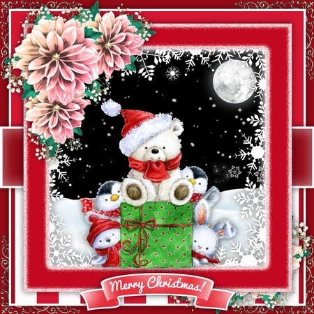 Christmas Frosted Edge Frame with Snowflake Border by Belinda Rub