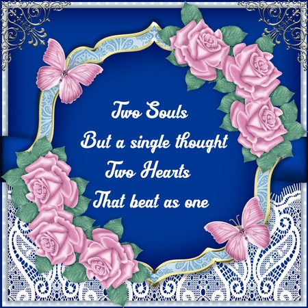 Blue Hues Large Lace Border Background by Belinda Rub