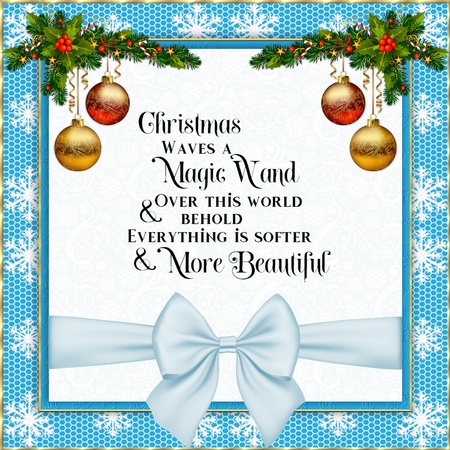 Christmas 3 Ribbon Bow Wrap by Belinda Rub