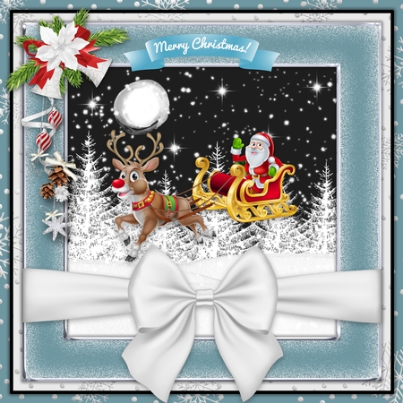 Christmas 3 Silver Edged Frosted Frame by Belinda Rub