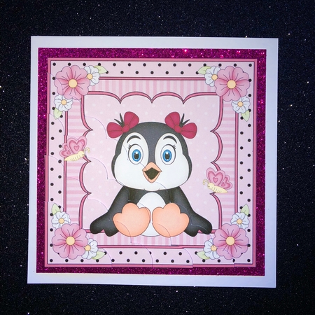 Cute Little Penguin Scalloped Corner Stacker by Belinda Rub
