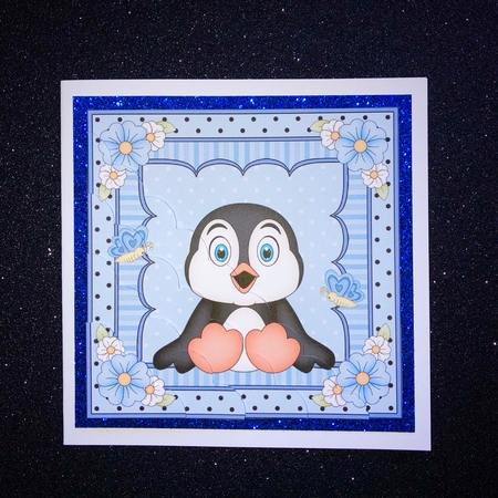 Cute Little Penguin Scalloped Corner Stacker by Belinda Rub