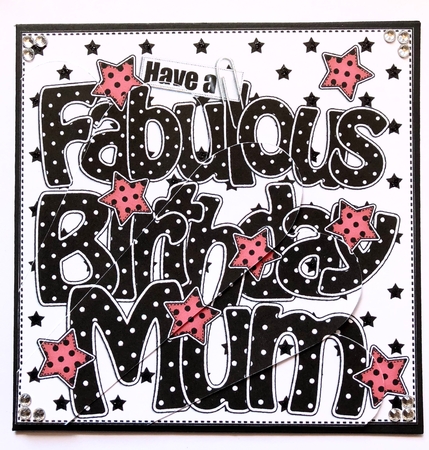 Have a Fabulous Birthday MUM Fan Pyramage Topper by Belinda Rub
