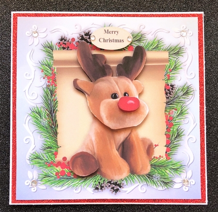 Gorgeous Christmas Reindeer Plush 8x8 by Belinda Rub