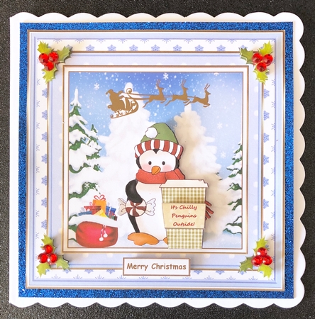 Hot Cocoa Christmas Penguin Scene Topper 4 by Belinda Rub