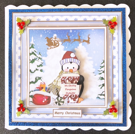 Hot Cocoa Christmas Penguin Scene Topper 5 by Belinda Rub