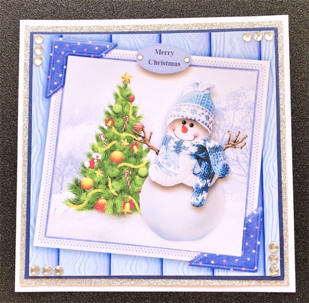 Gorgeous Snowman In Wooly Hat & Scarf 8x8 by Belinda Rub