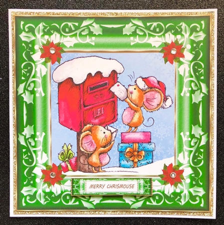 Merry Chrismouse Topper Plus Gift Tag by Belinda Rub