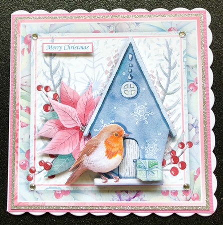 PASTEL POINSETTIA & ROBIN 7.5 Decoupage & Insert Bumper Kit by Belinda Rub