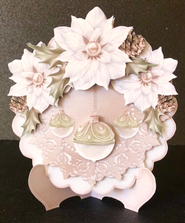 White Poinsettia Plate and Stand  by Belinda Rub