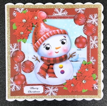 Adorable Snowman With Baubles 8x8 Mini Kit by Belinda Rub