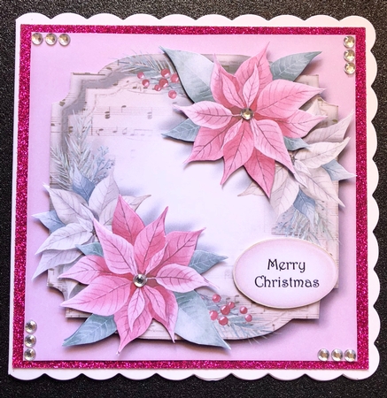 Sheet Music Watercolour Christmas - Poinsettias by Belinda Rub