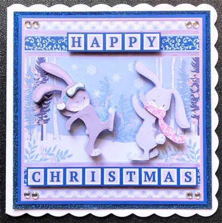 HAVE A BALL Rabbits 7.5 Christmas Easy Cut Word Strips & Alphabet Kit by Belinda Rub